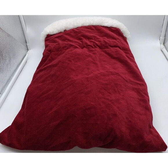 Pottery Barn Kids Lucas Red Velvet Santa Bag Sack Christmas Stocking 40 x 33 in - Picture 4 of 15